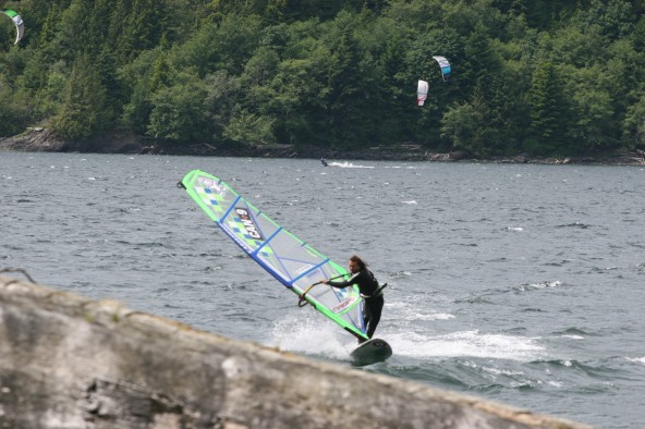 Phil Soltisiak windsurfing at Nitnat Lake